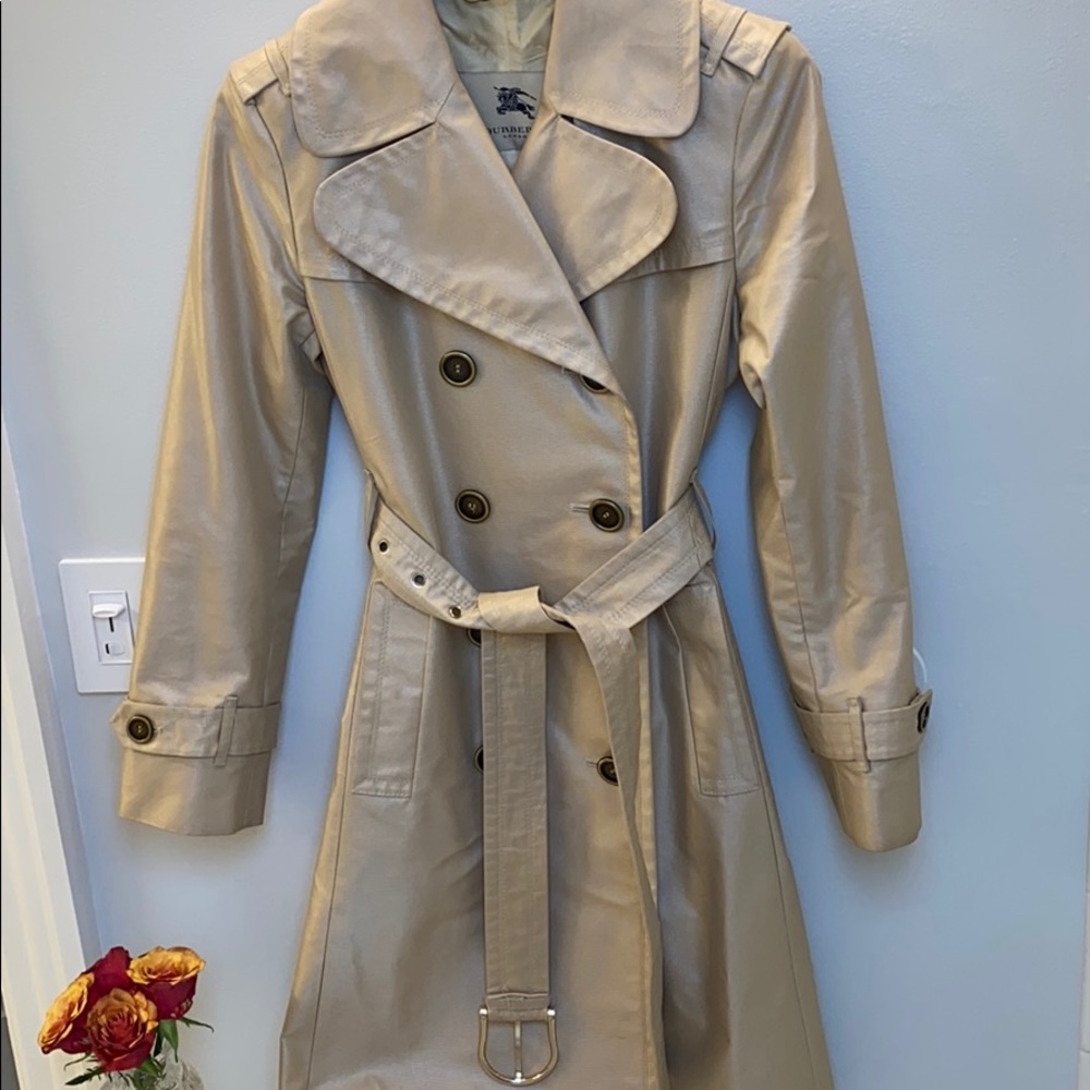 Gold Burberry London Isadora Trench Coat